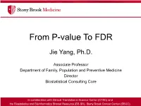 From P-Value to FDR