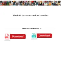 Marshalls Customer Service Complaints
