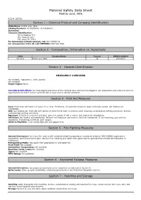 Material Safety Data Sheet