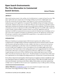 Open Search Environments: the Free Alternative to Commercial Search Services