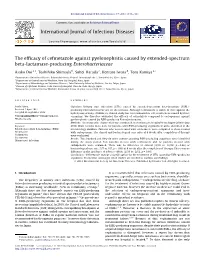 The Efficacy of Cefmetazole Against Pyelonephritis Caused by Extended