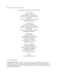 What Makes Articles Highly Cited?