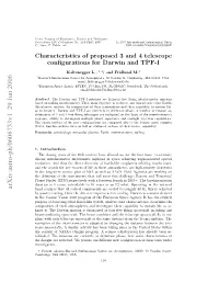 Characteristics of Proposed 3 and 4 Telescope Configurations for Darwin