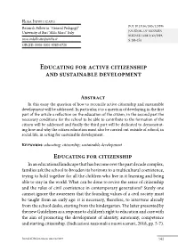 Educating for Active Citizenship and Sustainable Development