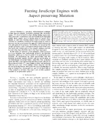 Fuzzing Javascript Engines with Aspect-Preserving Mutation