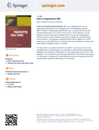 Guide to Applying the UML Series: Springer Professional Computing