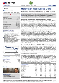 Malaysian Resources Corp ADD (Previously HOLD)