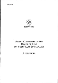 Report of the Select Committee of the House of Keys on Voluntary Euthanasia