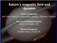 Saturn's Magnetic Field and Dynamo