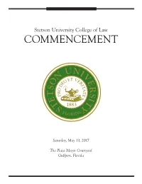 Stetson University College of Law COMMENCEMENT