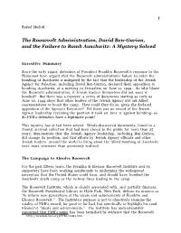 The Roosevelt Administration, David Ben-Gurion, and the Failure to Bomb Auschwitz: a Mystery Solved