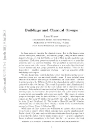 [Math.GR] 9 Jul 2003 Buildings and Classical Groups