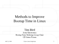 Methods to Improve Bootup Time in Linux
