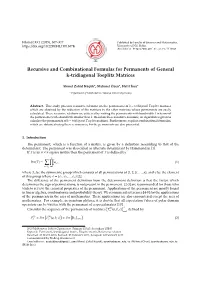 Recursive and Combinational Formulas for Permanents of General K-Tridiagonal Toeplitz Matrices
