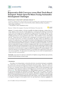 Regenerative Belt Conveyor Versus Haul Truck-Based Transport: Polish Open-Pit Mines Facing Sustainable Development Challenges