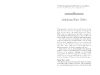 Stabilizing Water Tables