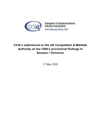 Submission to the CMA on Deliveroo
