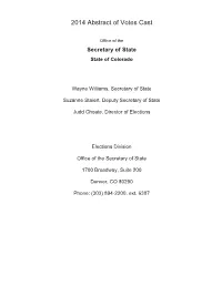2014 Abstract of Votes Cast