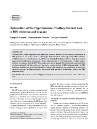 Dysfunction of the Hypothalamic-Pituitary-Adrenal Axis in HIV Infection and Disease