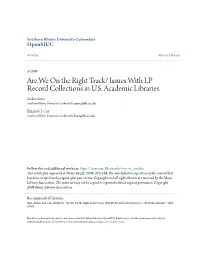 Issues with LP Record Collections in US Academic Libraries