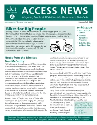 ACCESS NEWS Integrating People of All Abilities Into Massachusetts State Parks Summer/Fall 2009