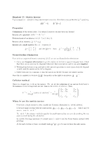 Handout 15 Matrix Inverse Properties Gauss-Jordan Elimination Cofactor