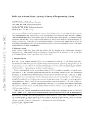 Reflection in Game-Based Learning: a Survey of Programming Games