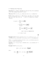 3.4 Multiplicative Functions