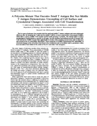 A Polyoma Mutant That Encodessmall T Antigen but Not Middle T Antigen