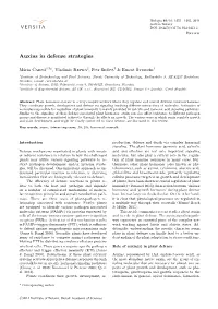 Auxins in Defense Strategies