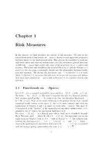 Chapter 1 Risk Measures