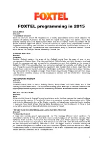 Foxtel Programming in 2015 (PDF)