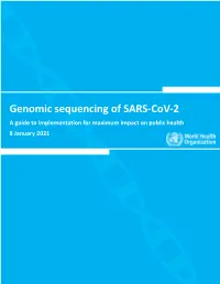 Genomic Sequencing of SARS-Cov-2: a Guide to Implementation for Maximum Impact on Public Health
