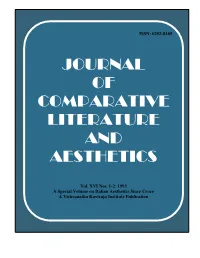Journal of Comparative Literature and Aesthetics