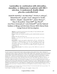 Lamivudine in Combination with Zidovudine, Stavudine, Or Didanosine in Patients with HIV-1 Infection