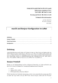 Macos Und Bonjour-Konfiguration Im Junet
