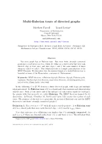 Multi-Eulerian Tours of Directed Graphs