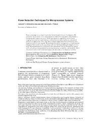 Power Reduction Techniques for Microprocessor Systems