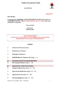 (Public Pack)Agenda Document for Planning, Access and Rights Of