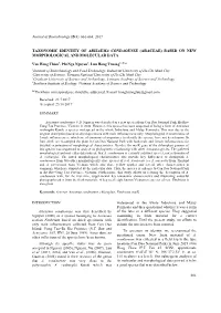 Taxonomic Identity of Arisaema Condaoense (Araceae) Based on New Morphological and Molecular Data