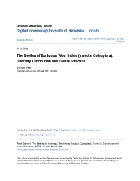 The Beetles of Barbados, West Indies (Insecta: Coleoptera): Diversity, Distribution and Faunal Structure