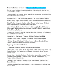 These Food Options Are Found on the List Is Interactive and Routinely Updated. Halloween Will Have Its Own Updated List of Candies
