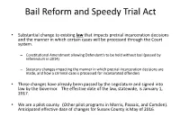 Bail Reform and Speedy Trial Act