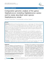 Comparative Genomic Analysis of the Genus Staphylococcus Including