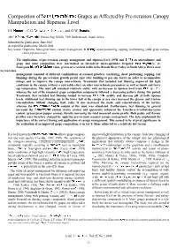 Composition of Sauvignon Blanc Grapes As Affected by Pre-Veraison Canopy Manipulation and Ripeness Level