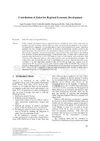 Contribution of Zakat for Regional Economic Development