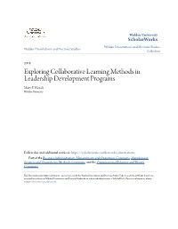 Exploring Collaborative Learning Methods in Leadership Development Programs Mary F