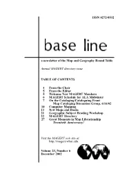 ISSN 0272-8532 a Newsletter of the Map and Geography Round Table