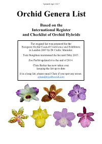 Orchid Genera List