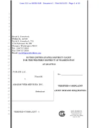 Parler V. Amazon Web Services